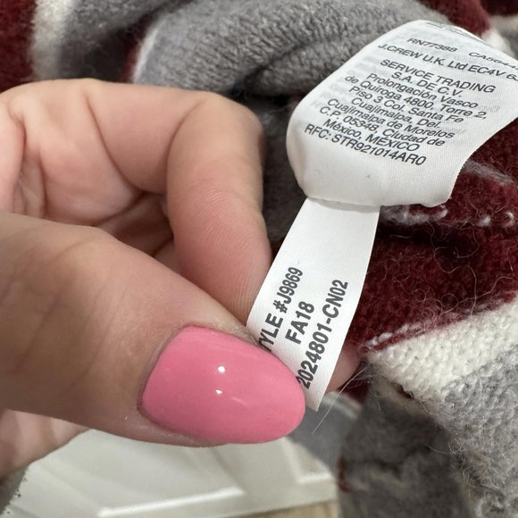 Madewell Maroon Grey Stripe Alpaca Wool Blend Pullover Sweater Womens Small - Picture 4 of 8